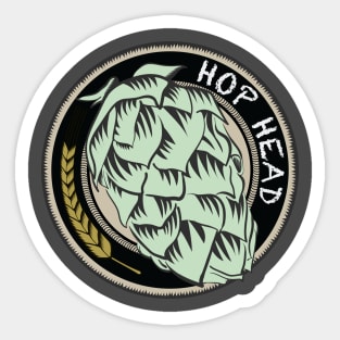 Hop Head IPA Craft Beer Art Gift Sticker